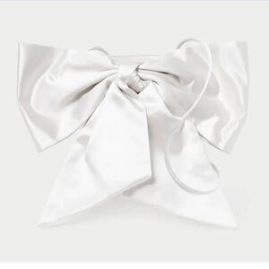 NWT Loeffler Randall White Satin Bow purse